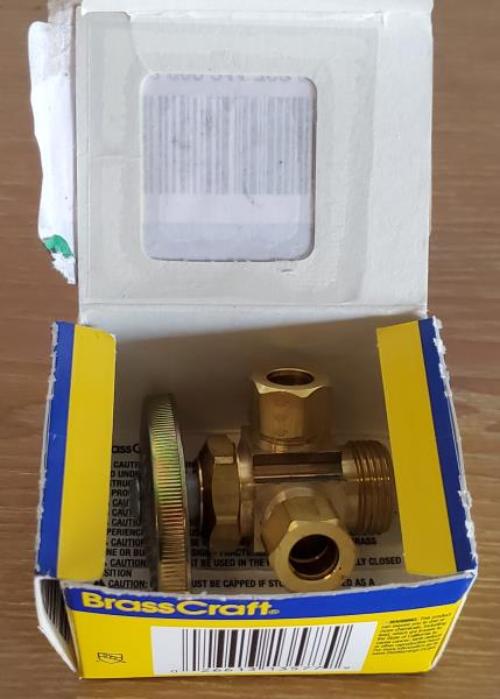 1/2 in. Nominal Compression Inlet X 3/8 in. O.D. Compression X 3/8 in. O.D. Compression Dual Outlet Multi-Turn Valve