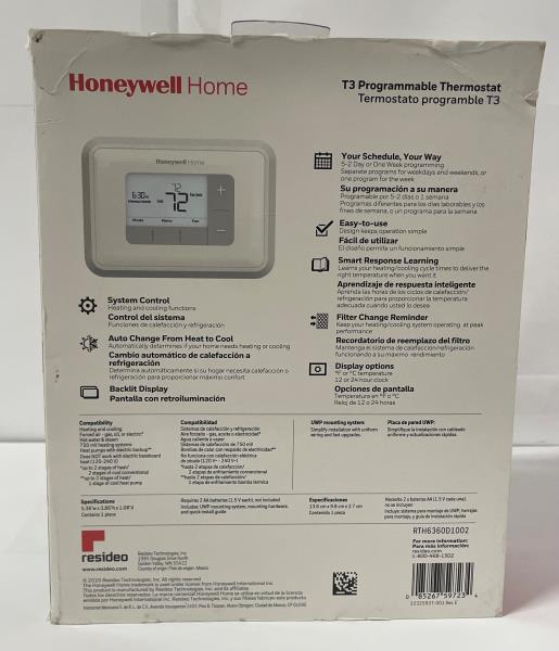 T3 5-2 Day Programmable Thermostat with 2H/2C Multistage Heating and Cooling