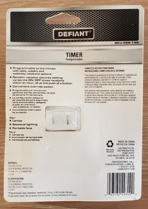 15 Amp 7-Day Indoor Plug-in Digital Polarized Timer, White