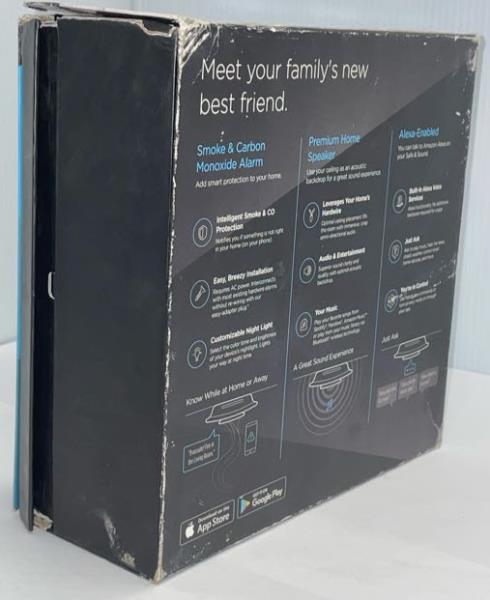 First Alert Smart Assistant Enabled Smoke Detector and Carbon Monoxide Detector Alarm with Premium Home Speaker   Onelink Safe & Sound by First Alert