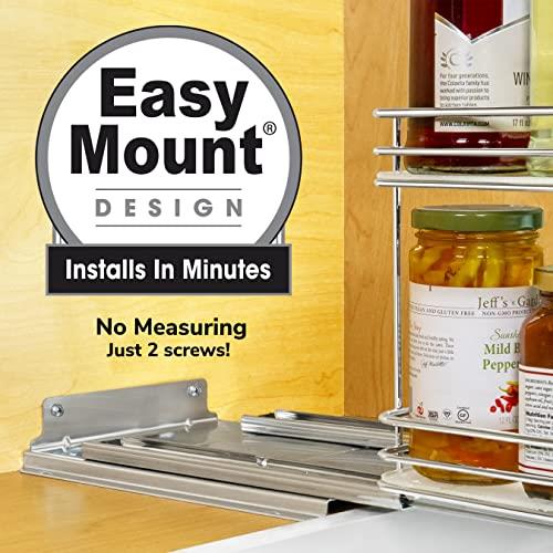8-1/4 in. Wide - Double Silver Chrome Slide Out Spice Rack Pull Out Cabinet Organizer