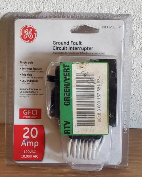 20 Amp 1-Pole Ground Fault Breaker with Self-Test