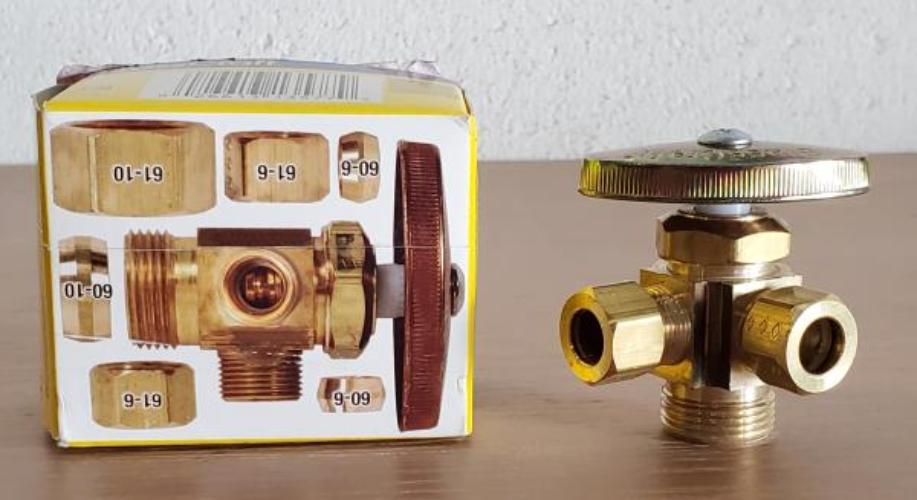 1/2 in. Nominal Compression Inlet X 3/8 in. O.D. Compression X 3/8 in. O.D. Compression Dual Outlet Multi-Turn Valve