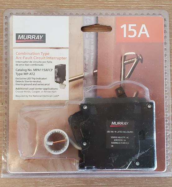 Siemens Mpa115afcp Combination Single Arc Fault Breaker, 15 Amps, 120 Volts