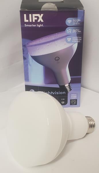 75-Watt Equivalent BR30 RGB Multi-Color Smart Wi-Fi E26 LED Light Bulb Night Vision, Works Alexa/Hey Google/HomeKit/Siri