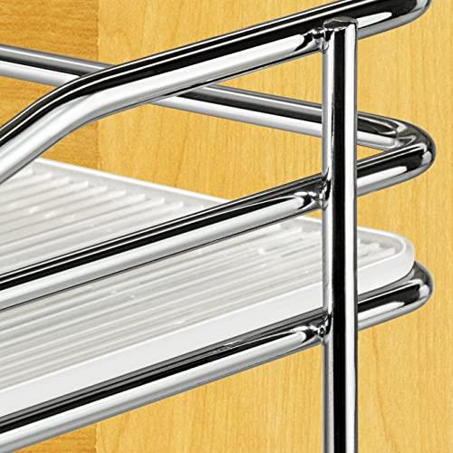 8-1/4 in. Wide - Double Silver Chrome Slide Out Spice Rack Pull Out Cabinet Organizer