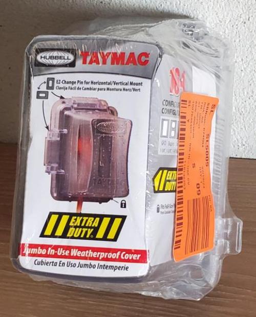 TayMac Rectangle Thermoplastic 1 Gang 5.92 in. H X 4-1/4 in. W in-Use Cover