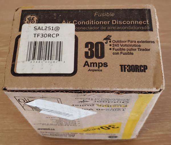 GE Energy Industrial Solutions TF30RCP 30A  2 Pole Fusible AC Disconnect