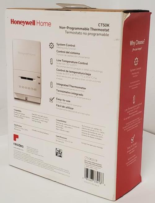 Vertical Non-Programmable Thermostat with Low Temperature Range