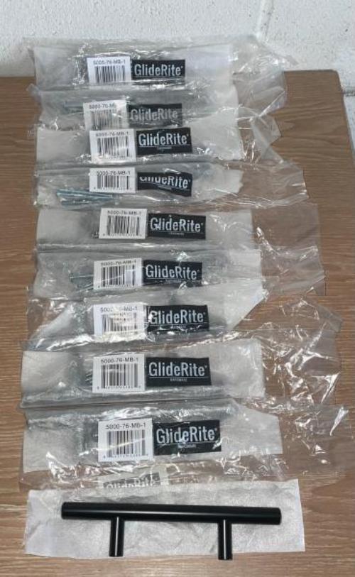 GlideRite 3 in. Center Modern Cabinet Bar Pull  Matte Black