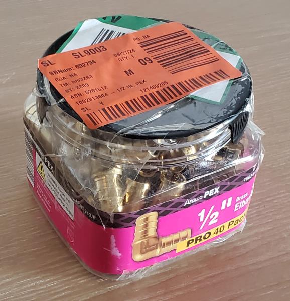 1/2 in. Brass PEX-B Barb 90-Degree Elbow Pro Pack (40-Pack)