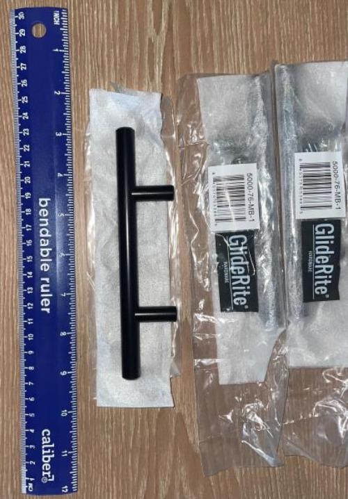 GlideRite 3 in. Center Modern Cabinet Bar Pull  Matte Black