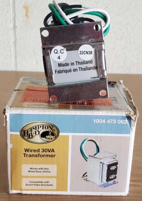 Wired 16VAC/30VA Doorbell Transformer, Compatible with All Video Doorbells