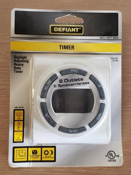 15 Amp 7-Day Indoor Plug-in Digital Timer with 2-Grounded Outlets, White