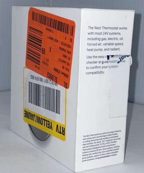 Nest Thermostat - Smart Programmable Wi-Fi Thermostat - Charcoal