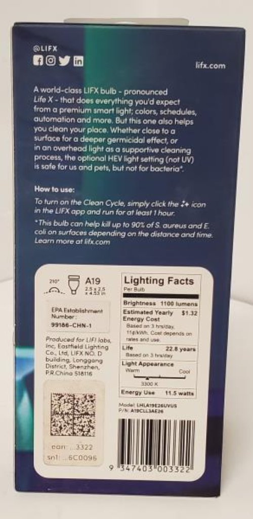 75-Watt Equivalent A19 Clean RGB Multi-Color Smart Wi-Fi LED Light Bulb, Works with Alexa/Hey Google/HomeKit/Siri 1-Pack