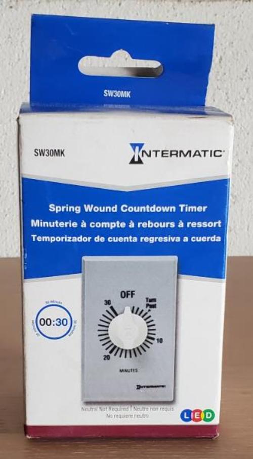 20 Amp 30-Minute Indoor in-Wall Spring Wound Timer, Gray