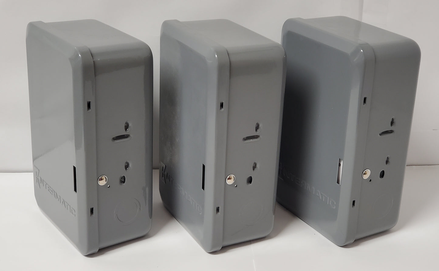 DT Series 2-Circuit 20 Amp 24 Hour Indoor Surface Mount Timer with Battery Backup, Gray