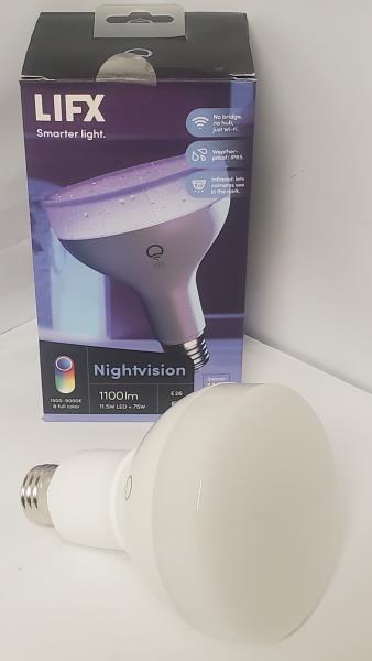 75-Watt Equivalent BR30 RGB Multi-Color Smart Wi-Fi E26 LED Light Bulb Night Vision, Works Alexa/Hey Google/HomeKit/Siri