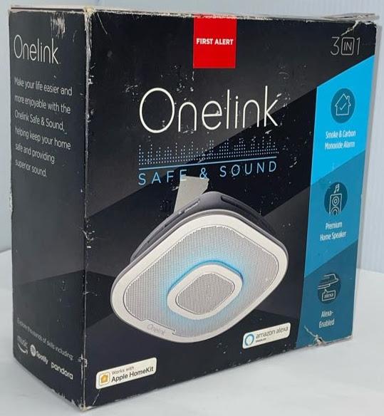 First Alert Smart Assistant Enabled Smoke Detector and Carbon Monoxide Detector Alarm with Premium Home Speaker   Onelink Safe & Sound by First Alert