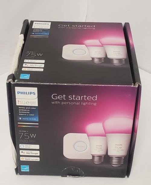Philips Hue 2pk A19 LED Starter Kit with Bridge Color