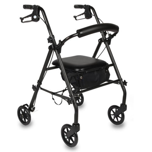 Equate Rolling Walker for Seniors  Rollator Walker with Seat and Wheels  Black