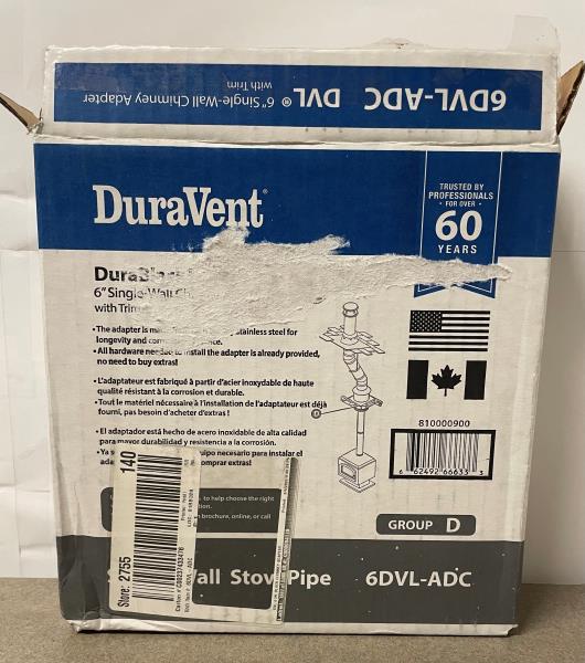 DVL 6 in. Chimney Adapter in Black