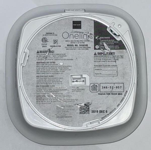 First Alert Smart Assistant Enabled Smoke Detector and Carbon Monoxide Detector Alarm with Premium Home Speaker   Onelink Safe & Sound by First Alert