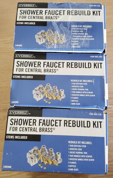 Everbilt 3-Handle Shower Valve Rebuild Kit for Central Brass Tub/Shower Faucets Replaces K-3-CT and K-3-DT