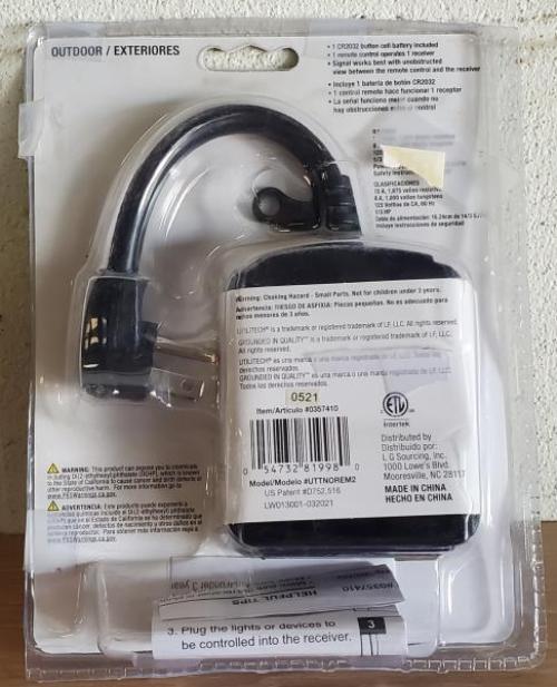 Utilitech 13-amp Black Wireless Remote Control Light Switch by Utilitech