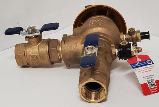 FEBCO - 1in. Bronze Pressure Vacuum Breaker Backflow Preventer with Quarter Turn Shutoff & Tee Handles, Freeze Sensor