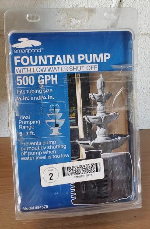 SmartPond Fountain Pump 300-500 GPH Water Adjustable Flow Large Fountain