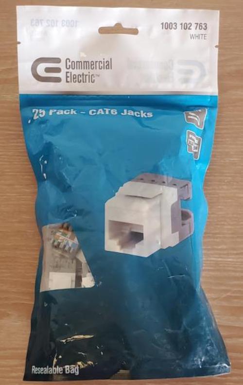 Cat-6 Jack in White (25-Pack)