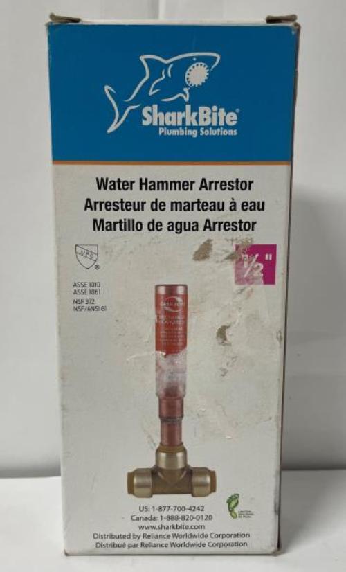 SharkBite 1/2 in. Brass Push-to-Connect Residential Water Hammer Arrestor Tee