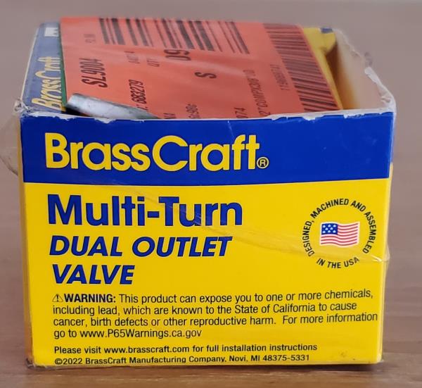 1/2 in. Nominal Compression Inlet X 3/8 in. O.D. Compression X 1/4 in. O.D. Compression Dual Outlet Multi-Turn Valve