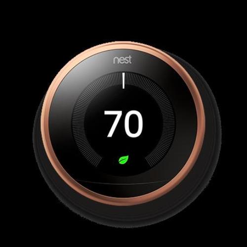 Nest Learning Thermostat, Auto-Schedule, Auto-Away, Remote Control - Energy Star-Certified, Copper