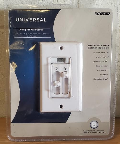 Harbor Breeze Off-White Wall-Mount Universal Ceiling Fan Remote Control