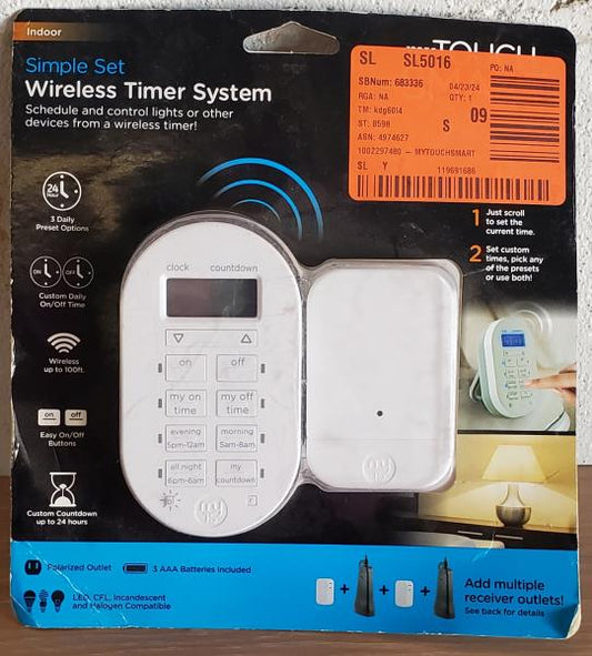 24-Hour Simple Set 2-on/Off Indoor Wireless Timer System