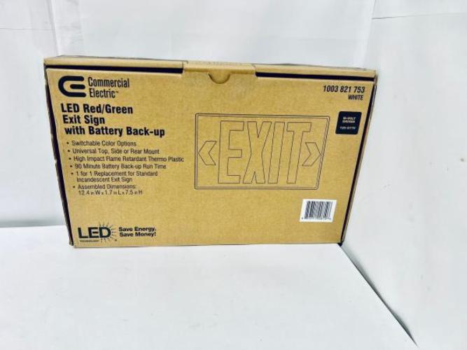 14-Watt Equivalent Integrated LED White Exit Sign with Ni-Cad 4.8-Volt Battery